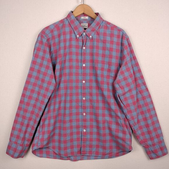 J Crew Shirts Mens XL Lot of 2 Red Check Plaid Slim Fit Long Sleeve Button Down - Picture 11 of 16